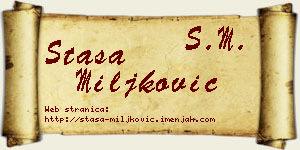 Staša Miljković vizit kartica
